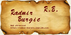 Radmir Burgić vizit kartica